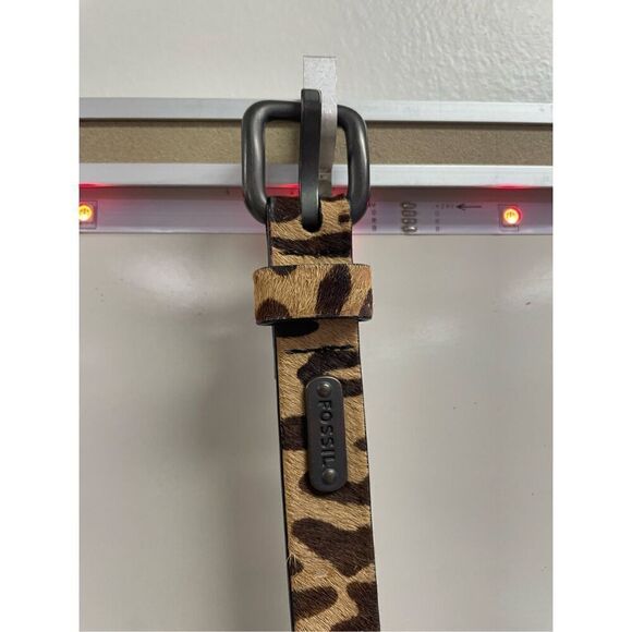 Fossil Leopard Print Leather Belt - Picture 2 of 5
